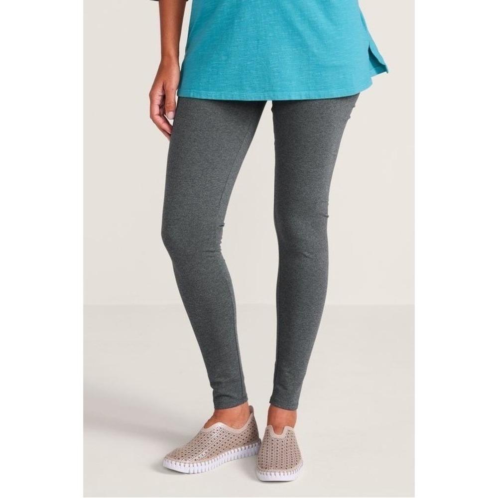 Soft Surroundings Must-Have Leggings Women's Large Charcoal Heather Grey Casual